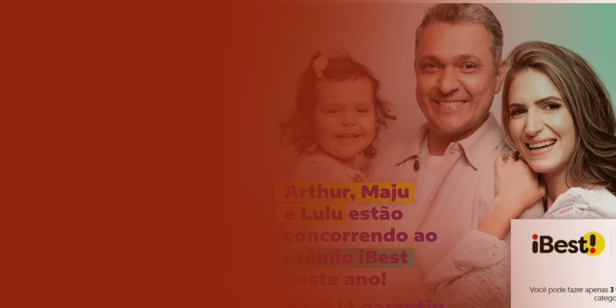 Arthur Luís, Maju e Lulu estão concorrendo ao prêmio iBest 2024; saiba como votar!