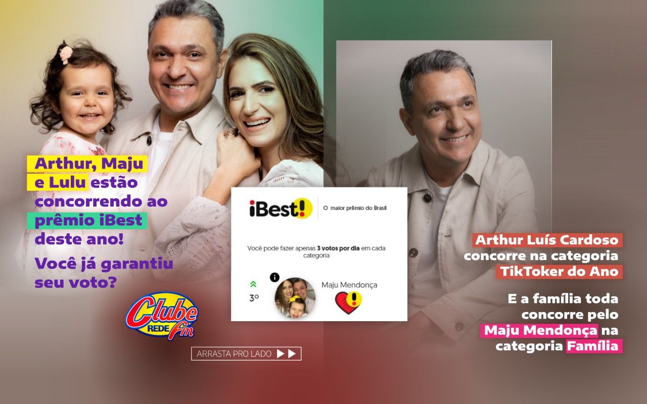 Arthur Luís, Maju e Lulu estão concorrendo ao prêmio iBest 2024; saiba como votar!