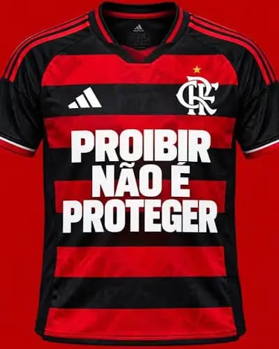Flamengo atua com protesto na parte nobre do uniforme