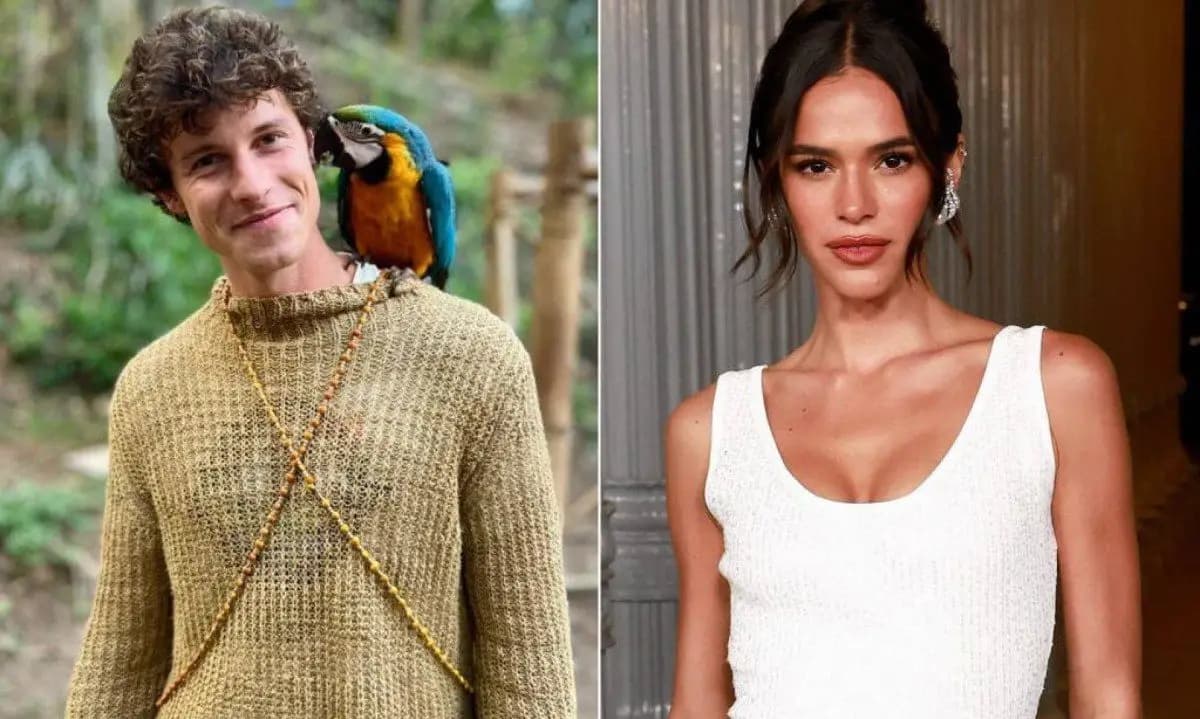 Bruna Marquezine e Shawn Mendes desembarcam juntos no Rio