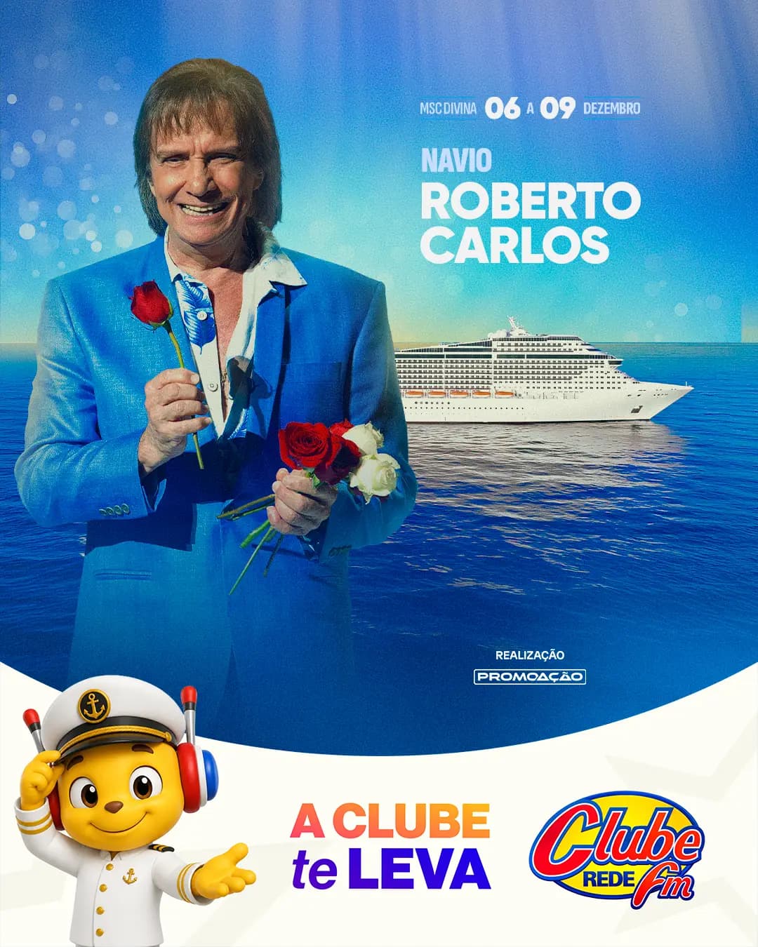 Estar em um show de Roberto Carlos é emocionante e a Clube vai te levar!