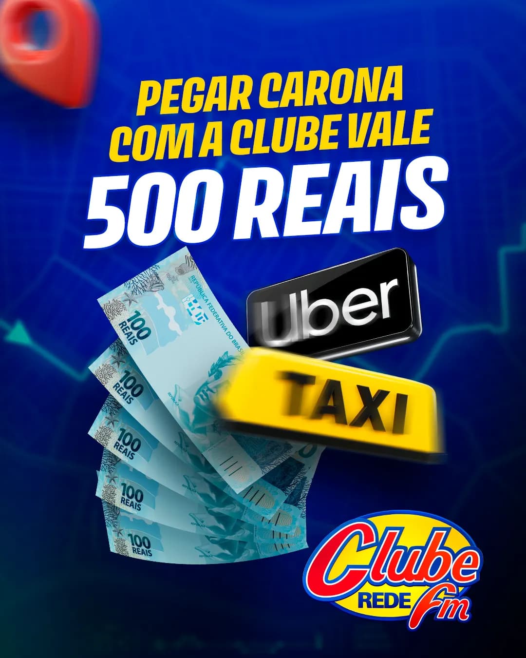 Pegar carona com a Clube vale R$500