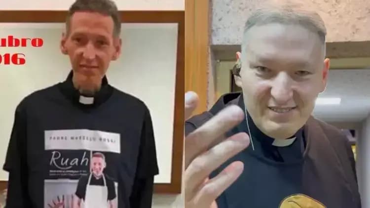 Padre Marcelo Rossi mostra antes e depois da luta contra a depressão