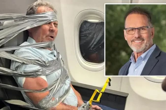 "Não me lembro": o que disse passageiro amarrado com fita em voo